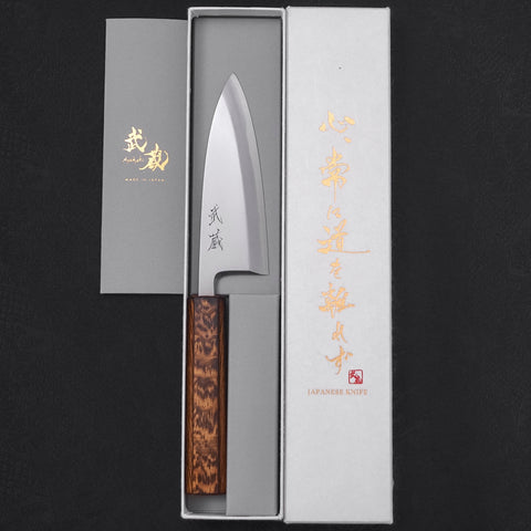 Deba White steel #2 Kasumi Sumi Urushi Handle 120mm