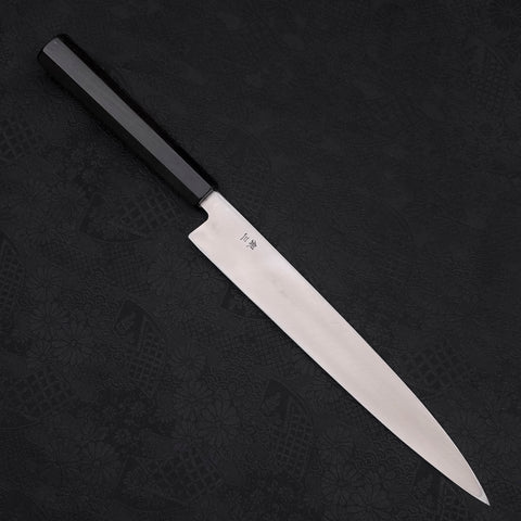 Yanagiba Zurdo Silver Steel #3 Kasumi Mango de Ébano con Búfalo 240mm