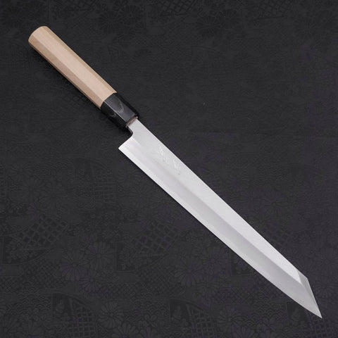 Yanagi Kiritsuke White steel #2 Kasumi Buffalo Magnolia Handle 240mm