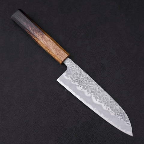 Santoku White steel #1 Tsuchime Yaki Urushi Handle 165mm