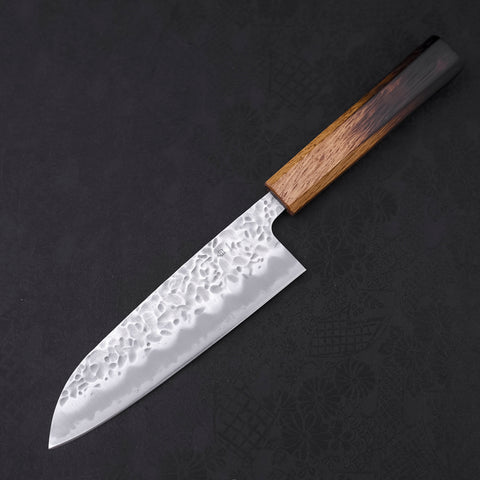 Santoku White steel #1 Tsuchime Yaki Urushi Handle 165mm