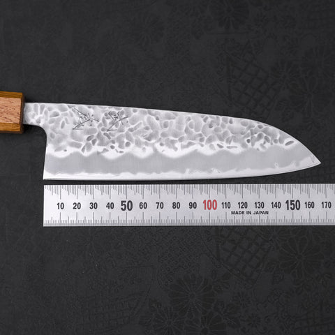 Santoku White steel #1 Tsuchime Yaki Urushi Handle 165mm