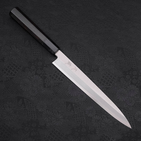 Yanagiba Silver Steel #3 Kasumi Buffalo Ebony Handle 210mm