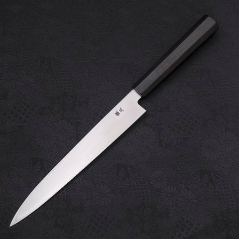 Yanagiba Silver Steel #3 Kasumi Buffalo Ebony Handle 210mm