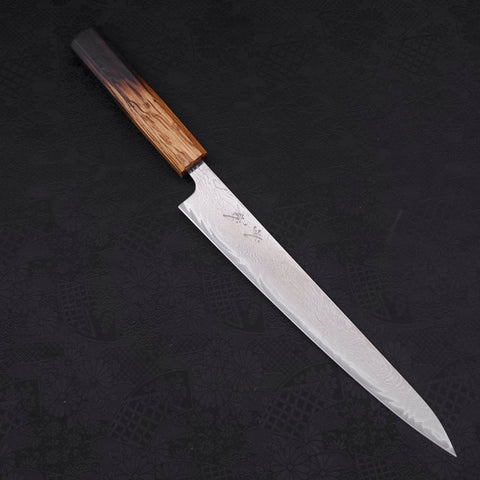 Sujihiki AUS-10 Wave Damascus Yaki Urushi Handle 240mm