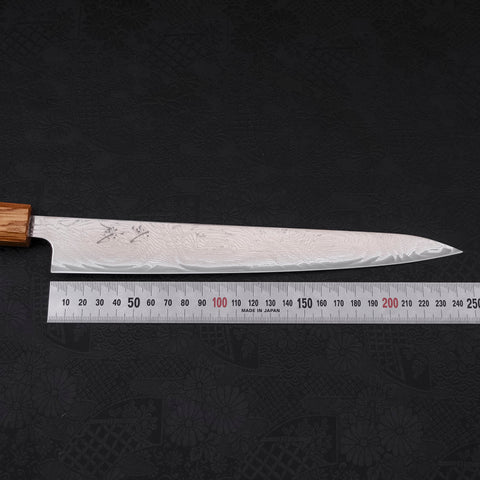 Sujihiki AUS-10 Wave Damascus Yaki Urushi Handle 240mm