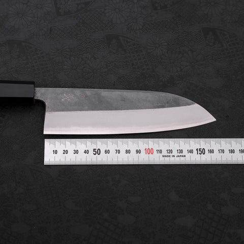 Santoku Blue steel #2 Kurouchi Buffalo Teak Handle 165mm