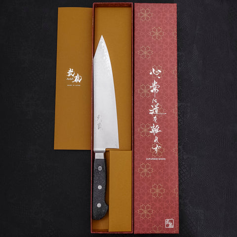 Kiritsuke Gyuto VG-10 Damascus Black Marble Handle 210mm