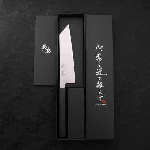 Bunka Silver Steel #3 Polished Green Urushi Handle 170mm