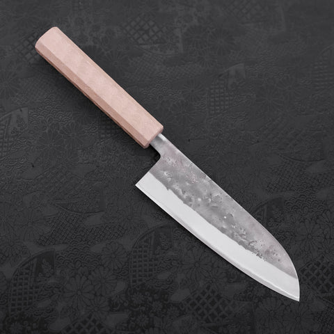 Santoku Blue steel #2  Nashiji Stainless Clad White Urushi Handle 165mm