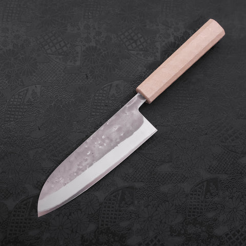 Santoku Blue steel #2  Nashiji Stainless Clad White Urushi Handle 165mm