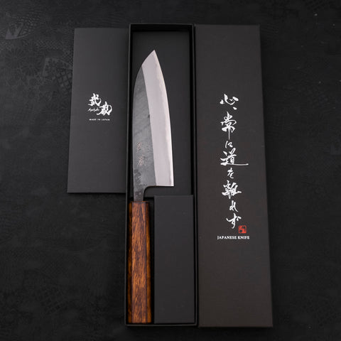 Santoku Blue steel #2 Kurouchi Sumi Urushi Handle 165mm