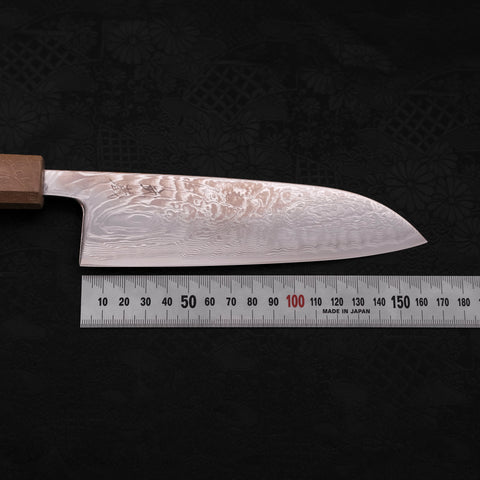 Santoku SLD Wave Nickel Damascus White Urushi Handle 165mm