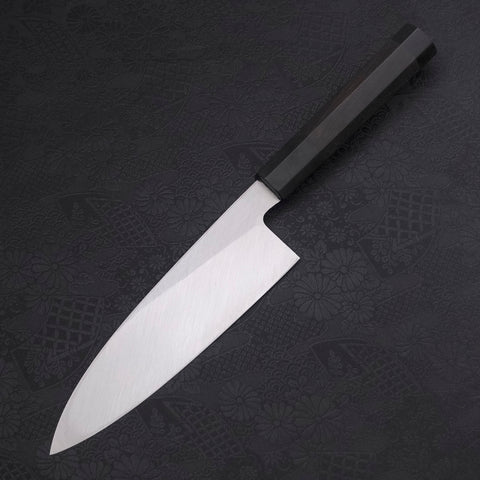 Santoku Single-edged White steel #2 Kasumi Buffalo Ebony Handle 180mm