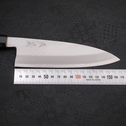 Santoku Single-edged White steel #2 Kasumi Buffalo Ebony Handle 180mm