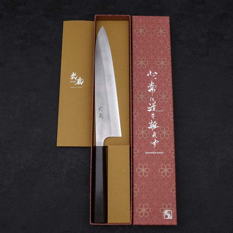 Gyuto White steel #2 Nashiji Ebony Handle 240mm