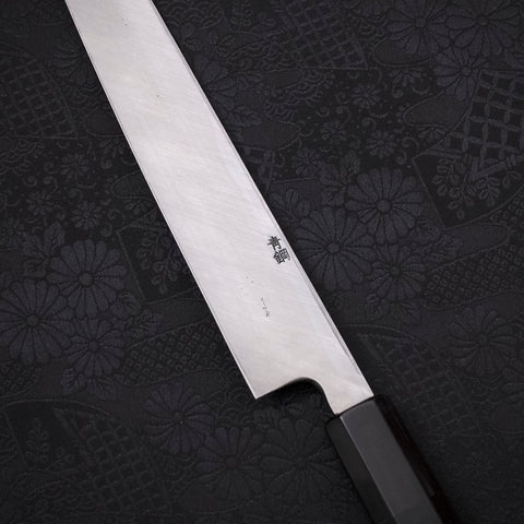 Yanagi Kiritsuke Blue steel #2 Kurouchi Buffalo Ebony Handle 240mm