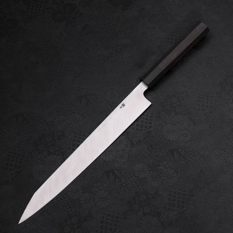 Yanagi Kiritsuke Blue steel #2 Kurouchi Buffalo Ebony Handle 270mm