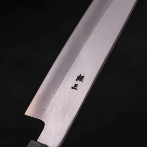 Santoku Silver Steel #3 Polished Black Ishime Urushi Handle 165mm