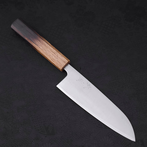 Santoku Silver Steel #3 Polished Yaki Urushi Handle 165mm