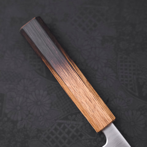 Santoku Silver Steel #3 Polished Yaki Urushi Handle 165mm