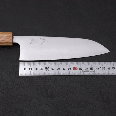 Santoku Silver Steel #3 Polished Yaki Urushi Handle 165mm