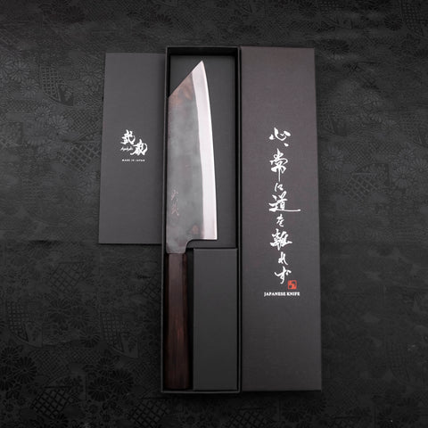 Bunka Blue steel #1 Kurouchi Stainless Clad Ebony Handle 190mm