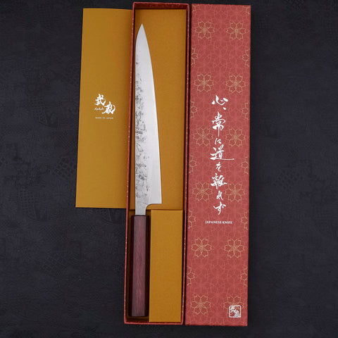 Sujihiki SLD Nashiji Washi Purple Urushi Handle 240mm