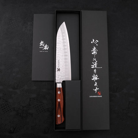 Santoku VG-10 Tsuchime Mahogany Handle 175mm