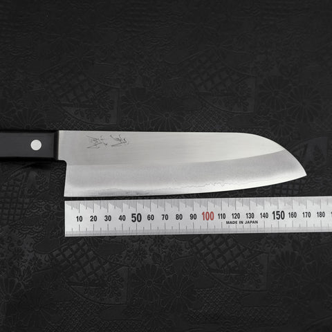 Santoku VG-1 Polished Western Black Handle 170mm (Tsuba Nashi)