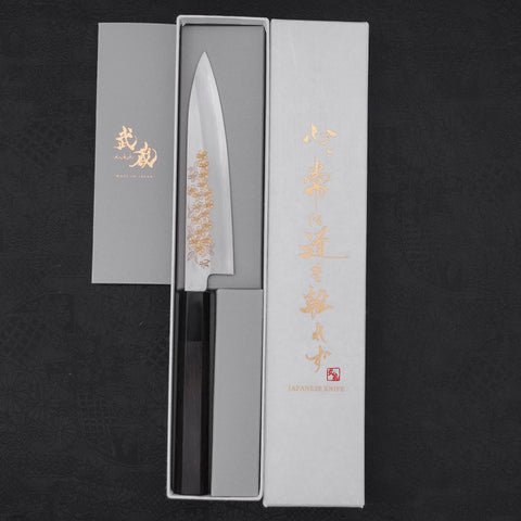 Koyanagi Silver steel #3 Kasumi Chokin Sakura Buffalo Ebony Handle 140mm