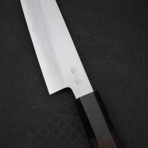 Koyanagi Silver steel #3 Kasumi Chokin Sakura Buffalo Ebony Handle 140mm