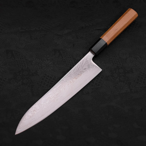 Gyuto SLD Wave Nickel Damascus  Buffalo Teak Handle 210mm