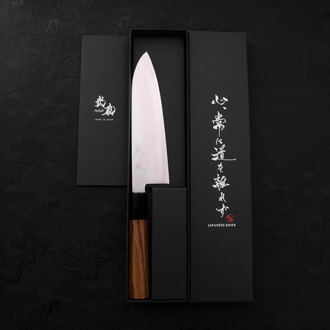 Santoku ZDP-189 Polished Buffalo Teak Handle 180mm