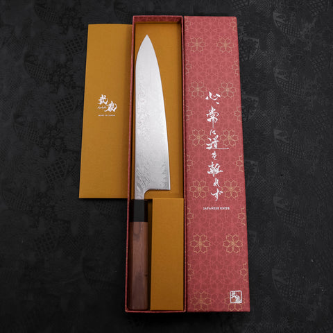 Gyuto SLD Wave Nickel Damascus Walnut Handle 240mm