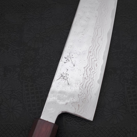 Gyuto AUS-10 Nashiji Damascus Purple Urushi Handle 210mm