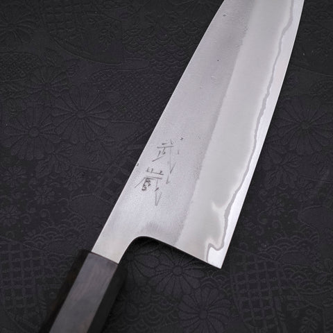 Santoku White Steel #2 Nashiji Ebony Handle 165mm