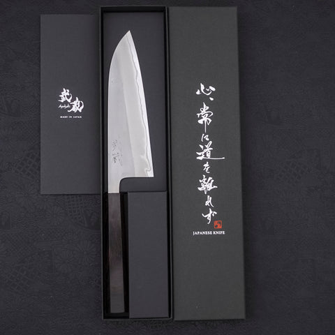 Santoku White Steel #2 Nashiji Ebony Handle 165mm