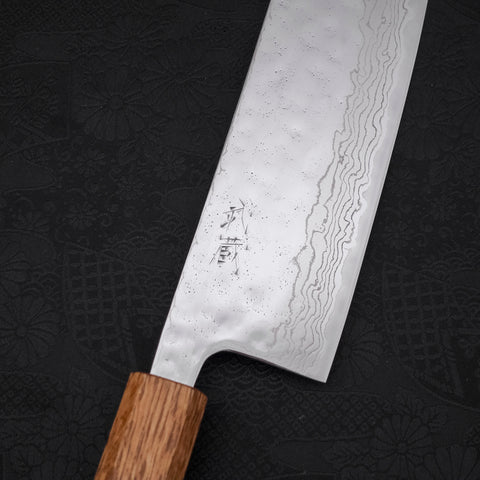 Nakiri AUS-10 Nashiji Damascus Yaki Urushi Handle 165mm