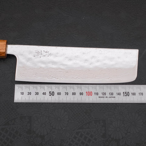 Nakiri AUS-10 Nashiji Damascus Yaki Urushi Handle 165mm