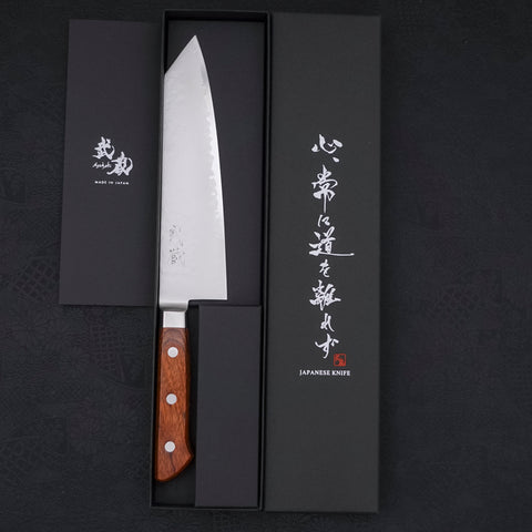 Kiritsuke Santoku VG-5 Stainless Tsuchime Western Handle 190mm