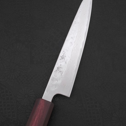 Petty AUS-10 Nashiji Damascus Urushi Purple Handle 135mm