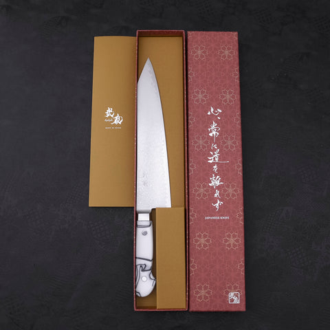 Kiritsuke Gyuto SG-2 Damascus White Handle 240mm