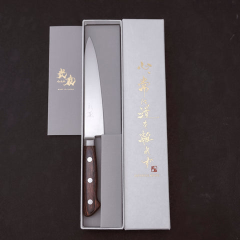 Petty knife AUS-8 Polished Western Mahogany Handle 150mm