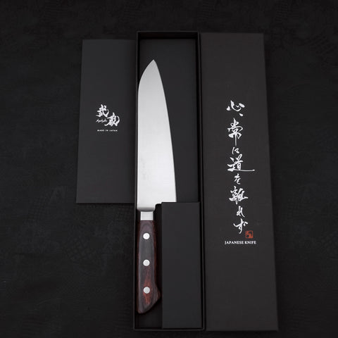 Santoku AUS-8 Polished Western Mahogany Handle 180mm