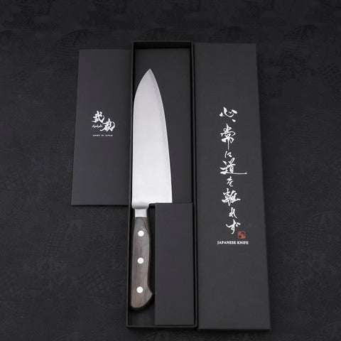 Santoku AUS-8 Polished Western Green Handle 180mm