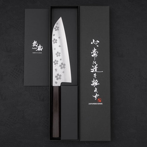 Santoku VG-10 Polished Sakura Ebony Handle 175mm