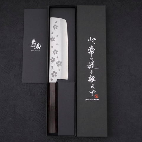 Nakiri VG-10 Polished Sakura Ebony Handle 165mm