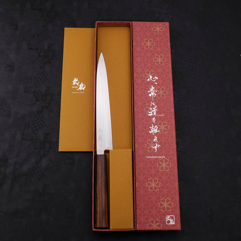 Yanagiba AUS-8 Polished Sumi Urushi Handle 210mm