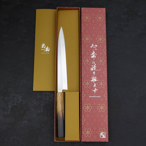 Yanagiba AUS-8 Polished Yaki Urushi Handle 210mm